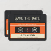 ヴィンテージカセット結婚テープ セーブザデート (正面/裏面)