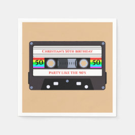 ヴィンテージカセット誕生日 スタンダードカクテルナプキン