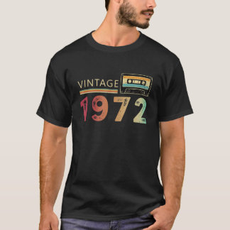 ヴィンテージカセット1972誕生日50歳 Tシャツ