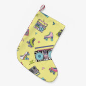 ヴィンテージカセット，ローラースキー：レトロ スモールクリスマスストッキング (正面 (吊り時))