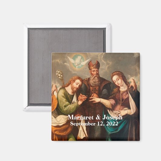 ヴィンテージカソリッパーソナライズされたク結婚式の引き出物 マグネット (正面/裏面)