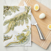 ヴィンテージカタツムリと海のナメクジbyエルンスト・ヘイケル キッチンタオル (四つ折り)