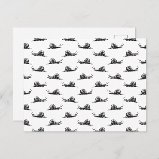 ヴィンテージカタツムリカスタムアート背景色 ポストカード (正面/裏面)