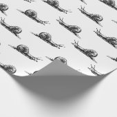 ヴィンテージカタツムリカスタムアート背景色 ラッピングペーパー (角)