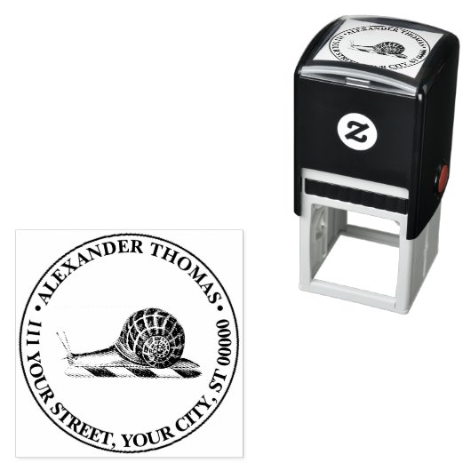 ヴィンテージカタツムリスケッチ名差出人住所 セルフインキングスタンプ (インサイチュ)