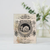 ヴィンテージカタツムリ妖精コラージュアート ポストカード (スタンド正面)