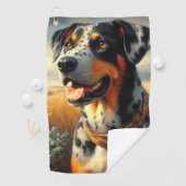 ヴィンテージカタホラレオパード絵画ドッグ ゴルフタオル (インサイチュ)