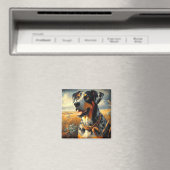 ヴィンテージカタホラレオパード絵画ドッグ マグネット (インサイチュ (食洗機))