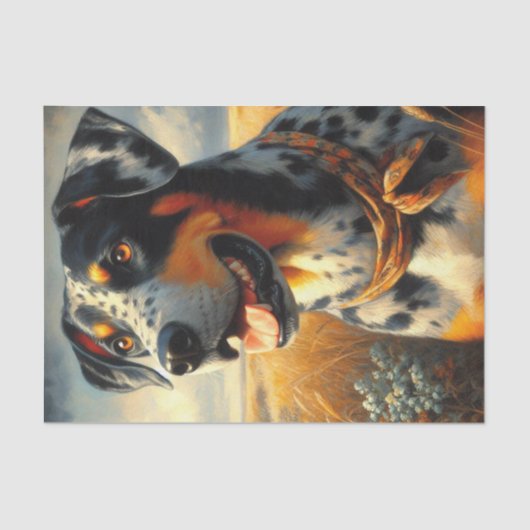 ヴィンテージカタホラレオパード絵画ドッグ 薄葉紙 (正面)