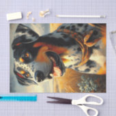 ヴィンテージカタホラレオパード絵画ドッグ 薄葉紙 (クラフト)