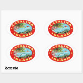 ヴィンテージカタリナアイランドカリフォルニア 楕円形シール (シート)