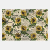 ヴィンテージカタログとひまわり ラッピングペーパーシート (正面2)