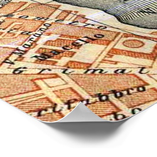 ヴィンテージカターニアの地図(1905年) ポスター (角)