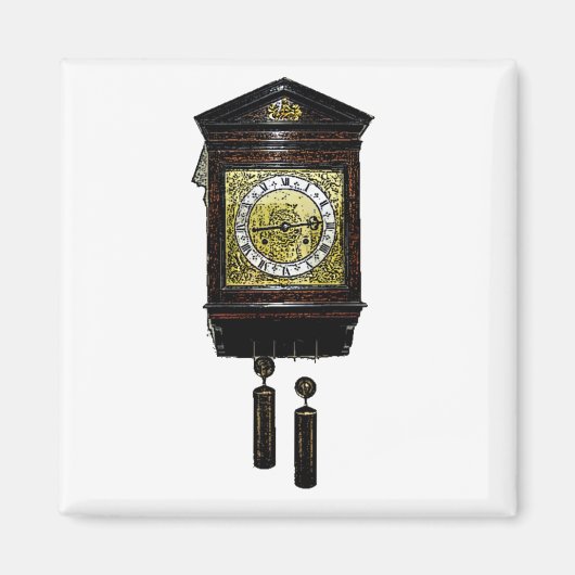 ヴィンテージカックークロックインクスケッチスケッチ マグネット (正面)