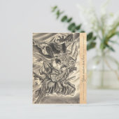 ヴィンテージカッコいいの鬼侍が入れ墨をする ポストカード (スタンド正面)