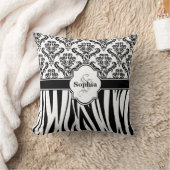 ヴィンテージカッコいいゼブラストライプ クッション (ブランケット)