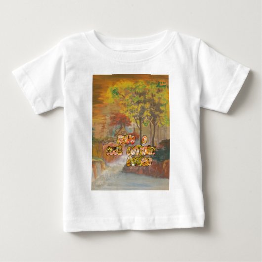 ヴィンテージカッコいいハクナマタタがオータムカッコいいシーソを持つ ベビーTシャツ (正面)