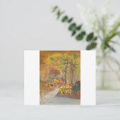 ヴィンテージカッコいいハクナマタタがオータムカッコいいシーソを持つ ポストカード (スタンド正面)