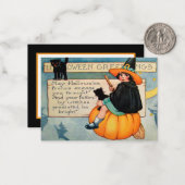 ヴィンテージカッコいいハロウィーンウィッチホリデー ノートカード (正面/裏面インサイチュ)
