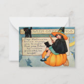 ヴィンテージカッコいいハロウィーンウィッチホリデー ノートカード (正面)