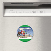 ヴィンテージカッコいいバイプレーンサンタクロース マグネット (インサイチュ (食洗機))