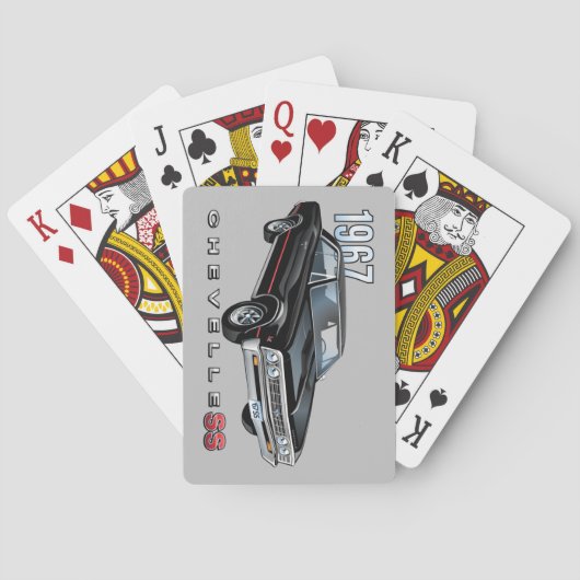 ヴィンテージカッコいいブラック1967シボイChevelle SS トランプ (裏面)