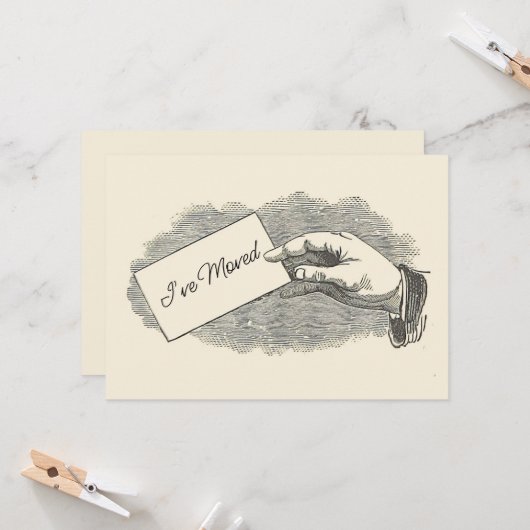 ヴィンテージカッコいい手持ちカード移動告知 カード (正面/裏面インサイチュ)