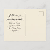 ヴィンテージカッコいい手持ちカード移動告知 ポストカード (裏面)