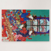 ヴィンテージカッコいい浮世絵美しい女性芸術 ジグソーパズル (横)