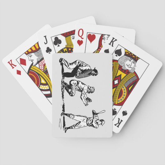 ヴィンテージカッコいい野球選手がこうもりスケッチで トランプ (裏面)