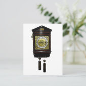 ヴィンテージカッコウ時計インクスケッチ時計 ポストカード (スタンド正面)