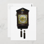 ヴィンテージカッコウ時計インクスケッチ時計 ポストカード (正面/裏面)