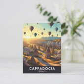 ヴィンテージカッパドシアトルコ熱気球旅行 ポストカード (スタンド正面)