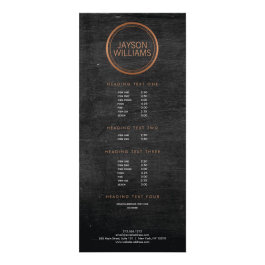 ヴィンテージカッパーサークルラックカード ラックカード (正面)