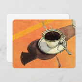 ヴィンテージカップのコーヒー、ソーサー、スプーン、レトロダイナー (正面/裏面)