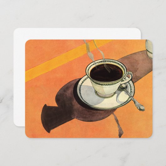 ヴィンテージカップのコーヒー、ソーサー、スプーン、レトロダイナー (正面/裏面)