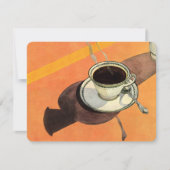 ヴィンテージカップのコーヒー、ソーサー、スプーン、レトロダイナー (正面)