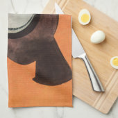 ヴィンテージカップのコーヒー、ソーサー、スプーン、レトロダイナー キッチンタオル (四つ折り)