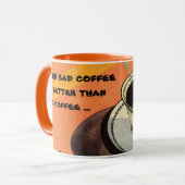 ヴィンテージカップのコーヒー、ソーサー、スプーン、レトロダイナー マグカップ (正面左)