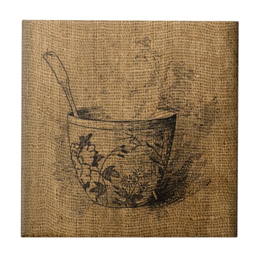 ヴィンテージカップのティータイル タイル (正面)