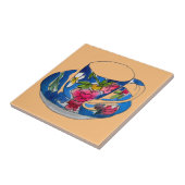 ヴィンテージカップオリジナル水彩イラストレーション タイル (側面)