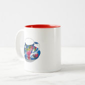 ヴィンテージカップオリジナル水彩イラストレーション ツートーンマグカップ (正面左)