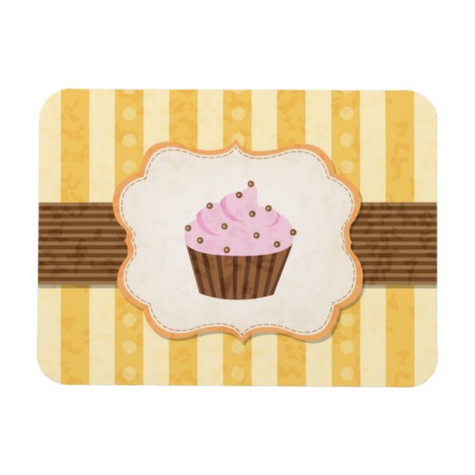ヴィンテージカップケーキの背景 マグネット (横)