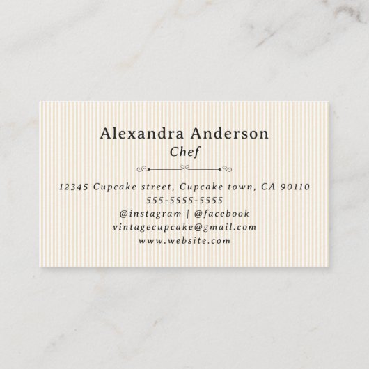 ヴィンテージカップケーキパティシエ 名刺 (裏面)