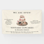 ヴィンテージカップケーキベーカリー菓子 横断幕 (横)
