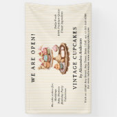 ヴィンテージカップケーキレトロベーカリー 横断幕 (縦)