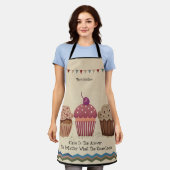 ヴィンテージカップケーキ引用文バンティングおもしろい素朴ストーン エプロン (着用した状態)