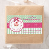 ヴィンテージカップケーキ&クッキー水玉模様 ラベル (インサイチュ)