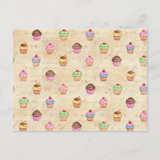 ヴィンテージカップケーキ ポストカード (正面)