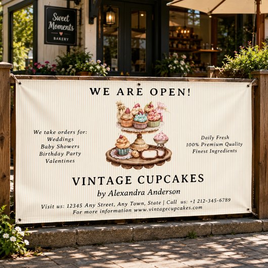 ヴィンテージカップケーキ レトロベーカリー 横断幕